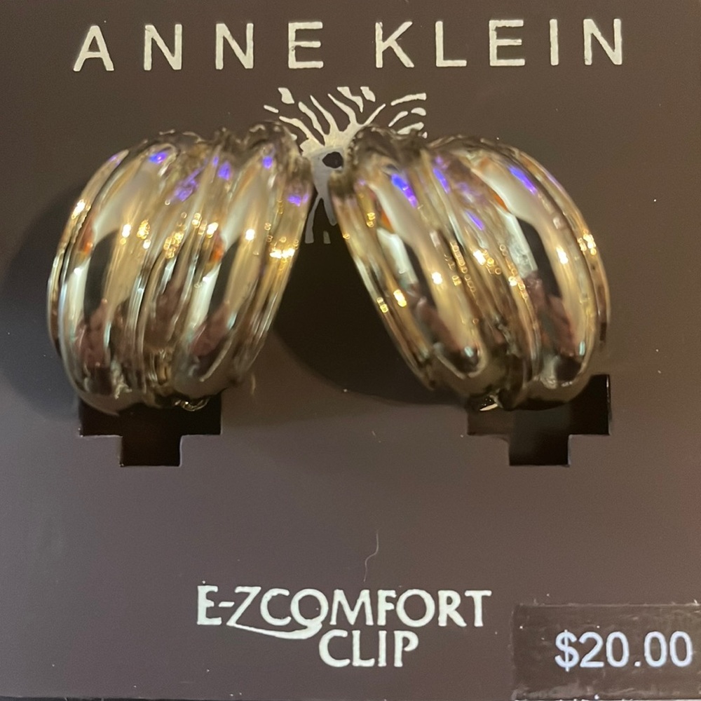 New Anne Klein - Gold Tone - Clip on Earrings